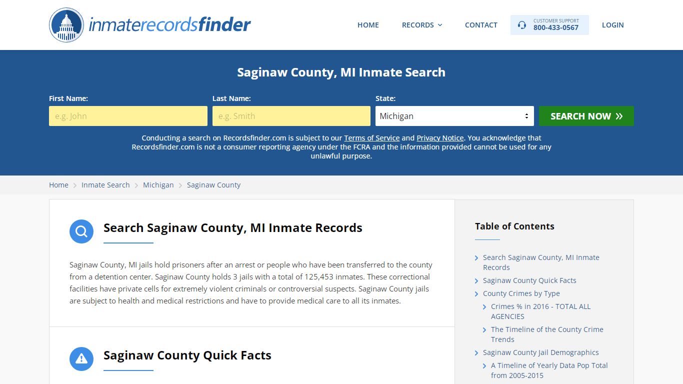 Saginaw County, MI Inmate Lookup & Jail Records Online